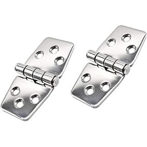 MARINE CITY 304 Grade Stainless Steel Marine Grade Mirror Polished Door Hinge 3 x 1.47 Inches for Boats – Marines – Ships – Yachts – RVs (Pack of 2)