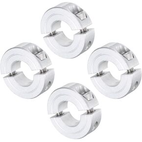 uxcell 4pcs Double Split Clamp-On Shaft Collar for 5/8" Shaft, Two-Piece Clamping Collar, 1-5/16" OD, 7/16" Thickness, Aluminum Alloy Set Screw Split Collar Clamp
