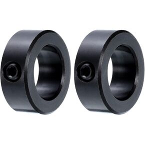 uxcell 2pcs Set Screw Collars 1" Bore Carbon Steel Shaft Collars, 1-5/8" OD, 5/8" Width Axle Collar Clamp for Linear Rod Shaft Guide, Black Oxide