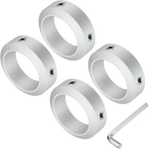 uxcell Set Screw Shaft Collar for 50mm Shaft, 4pcs Clamping Collars 70mm OD, 22mm Thickness, Aluminum Alloy Clamp-On Collar with M10 Set Screws and a Wrench