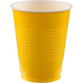 18 oz. Plastic Cups, Mid Ct. - Yellow Sunshine