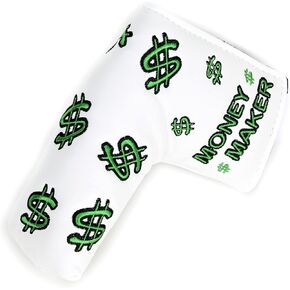 MONEY MAKER White Putter Cover Magnetic Headcover for Scotty Cameron Taylormade Odyssey Blade