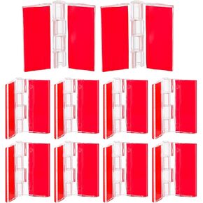12 Pcs Plastic Hinges Acrylic Hinges Clear Small Hinges Self Adhesive Piano Hinge for Cabinet Aquarium Lid Furniture Display Stand (35x25mm)