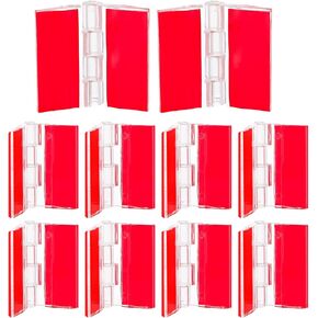 12 Pcs Plastic Hinges Acrylic Hinges Clear Small Hinges Self Adhesive Piano Hinge for Cabinet Aquarium Lid Furniture Display Stand (35x25mm)