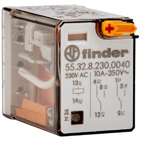 Finder 55.32.8.230.0040 Relay Supply Voltage 230 V AC, 2 W, 10 A, Blue