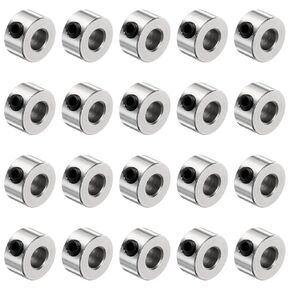 uxcell 20pcs Set Screw Collars 4.05mm Bore Shaft Collars, 9mm OD, 5mm Width, Drill Stop Collar, Carbon Steel Drill Bits Depth Collars