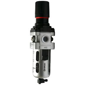 Groz 60354 Filter -Regulator combinationwith Polycarbonate Bowl, Semi Automatic Drain, Standard 1/2" NPT