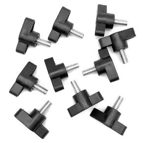 10pcs Thumb Screws, Zinc Plated Steel, Plastic Handle (1/4-20 x 1/2-Inch)