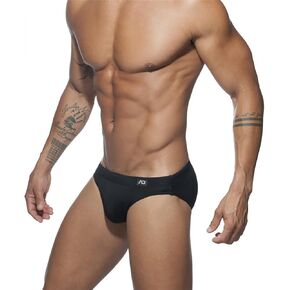 Mens Swim Briefs Sexy Bikini Swimwear Quick Dry Drawstring Retro Swimsuit with Pad