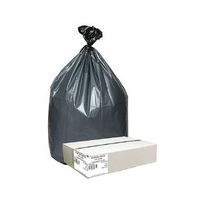 Webster Platinum Plus PLA6070 Can Liner, Super Hexene Resin 55-60gal, 1.55 Mil, 39 x 56 (Case of 50), Silver/Black