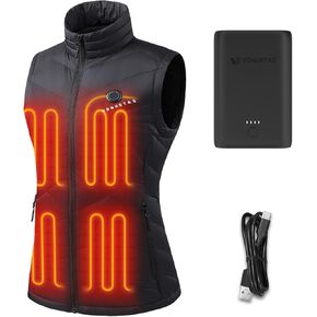 Venustas Heated Vest for Women (Black, XX-Large) and an Extra upgraded 7.4V, 7200mAh Battery Pack