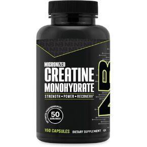 NutraBio Micronized Creatine Monohydrate Capsules, Keto Friendly, Supports Muscle Energy, Strength, and Growth, 2500mg, 150 Capsules