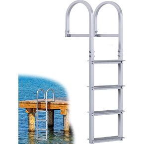 YITAHOME 3 Step Removable Dock Ladder, Boat Ladder with 350 lbs Load Capacity, Aluminum Dock Stairs with Wide & Nonslip Steps, Easy Assembly for Pool Ship Lake Marine Boarding