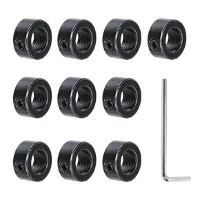 MECCANIXITY Shaft Collar 1/4" Bore Carbon Steel Clamping Collar with M3 Screws and Wrench for CNC Parts, Machine Tools, Wheelbarrow, Lawn Tractor Black 1 Set