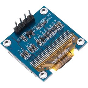 MECCANIXITY 0.96inch OLED LCD Screen Module with Soldered 4 Pins 128x64 Resolution Display I2C IIC Communication Display,Yellow and Blue Display Color