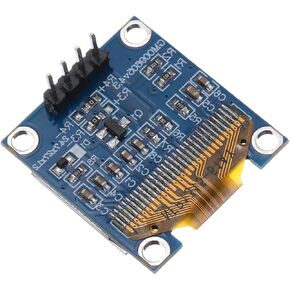 MECCANIXITY 0.96inch LCD Screen Module with Soldered 4 Pins 128x64 Resolution Display I2C IIC Communication Display,Blue Display Color