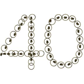 Curtain Rings with Clips 40 Pack, Bronze Curtain Clips with Rings, Drapery Rings 1 Inch Interior Diameter, Curtain Hooks with Clips Fits Up to 5/8 Inch Curtain Rod, Metal (Bronze,1"| 40 PC)