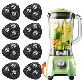 8 Pcs Mini Caster Wheels Small Appliance Wheels Adhesive Roller Wheels Furniture Swivel Wheels Stick on Wheels for Mop Bucket Storage Bins Trash Can Appliance Sliders for Kitchen Appliances (Black)