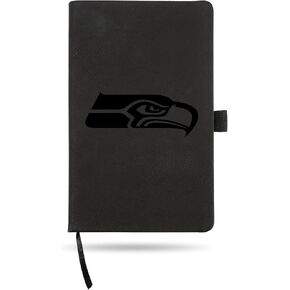 Rico Industries NFL Seattle Seahawks Black Laser Engraved Small Notepad Jounral/Notepad 8.25" x 5.25"- Office Accessory