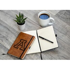 Rico Industries NCAA Arizona Wildcats Brown Laser Engraved Small Notepad Jounral/Notepad 8.25" x 5.25"- Office Accessory