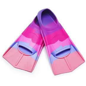 Kids Swim Fins,Short Youth Fins Swimming Flippers,Swim Training Fins for Lap Swimming,for Children Girls Boys Beginners