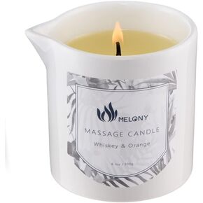 MELONY Soy Massage Oil Candle | Low Temp | Perfect Intensive Skin Treatment Candle | 8.1Oz |Massage & Moisturise (Peppermint)