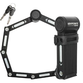 Kryptonite Keeper Mini Folding Bike Lock, Compact Lightweight High Security Anti-Theft Foldable Bicycle Lock with 2 Keys and Mount for E-Bikes Scooter Road Mountain Bikes, 80cm (31.5 in)