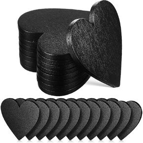20pcs Heart Chalkboards Black Board, Wooden Blackboard Wordpad Message Board, Heart Shaped Mini Chalkboard Signs Decorative Labels Tags for Wedding Birthday Party Decor