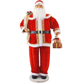 Fraser Hill Farm 58-In. Dancing Santa with Teddy Bear