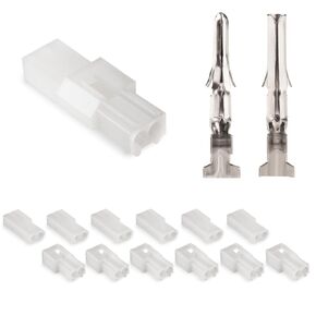 JRready ST6406 Standard .062" 2 Circuits Pin and Socket Connector, 3.68mm Pitch Pin and Socket Connector 18-24 AWG, Compatible with Molex Standard .062" 2 Pin Male& Female Connector(6 Matched Sets)