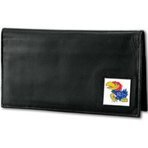 NCAA Siskiyou Sports Fan Shop Kansas Jayhawks Deluxe Leather Checkbook Cover One Size Black