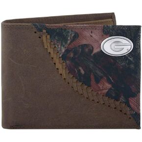 NCAA Georgia Bulldogs Camouflage Leather Bifold Concho Wallet, One Size