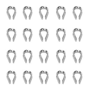 20Pcs M3 Stainless Steel Thimble for 1/8 Inches Diameter Wire Rope Cable Thimbles Rigging