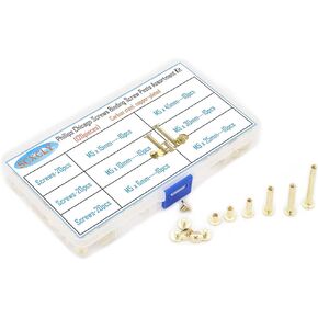 120pcs Chicago Screws Binding Screw Posts Assortment Kit, 6 SizeSCXCLY 120pcs Chicago Screws Binding Screw Posts Assortment Kit, 6 Sizes(M5 x 6/10/15/25/30/45mm), Carbon Steel Nickel-Plate