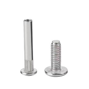Aopin Scrapbook Photo Albums Screw Post Fit for 0.2inch(5mm) Hole Dia, Female M4x25mm Butt Screw for Binding Leather Saddles Purses Belt Repair, Carbon Steel Nickel Plating, Silver, 20 Sets