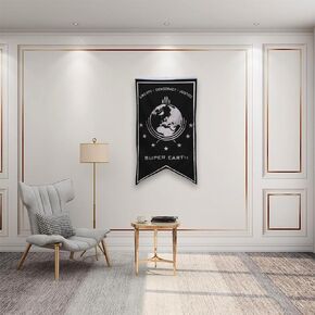 Yanbooch Super Earth Banner Flag Poster Man Cave Bed Room Home Office Party Decor 30x50 Inch Black (A)