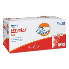 WypAll Power Clean L40 Extra Absorbent Towels (05770), Limited Use Towels, White, 12" x 23", 540 / Case, 12 Packs of 45 Towels