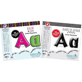 Barker Creek Letter Pop-Out Set, 4" Neon Lights, Set Includes 510 4" Letters, Numbers & Punctuation Marks, Multicolor Designer Letters, Office, Home, and School Décor (4431)