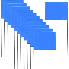 Marking 30 Pack Flags Yard Flags 15 x 4 x 5 Inch Marker Flags for Lawn Yard Flags Landscape Flgs Survey Flags, Sprinkler Flags, Irrigation Flags （blue)