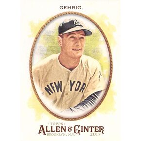 Baseball MLB 2017 Allen and Ginter #257 Lou Gehrig #257 NM+ Yankees