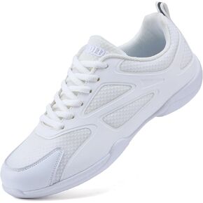 WUIWUIYU Youth Girls Cheer Shoes White Cheerleading Dance Shoes Athletic Training Tennis Walking Competition Sneakers
