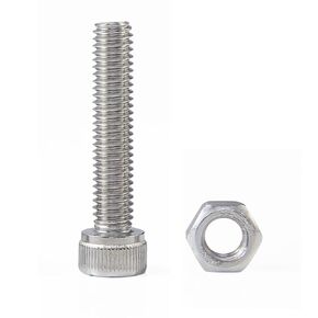 M6x20mm Socket Head Cap Bolts Screws and Nuts Sets, 20sets 304 Stainless Steel 18-8, Allen Hex Drive,Full Thread, Bright Finish by HUWINAGA