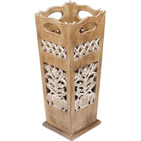 Wooden Umbrella Stand and Walking Canes Storage Rack for Home Office Entryway (Design2)