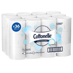 Cottonelle® Paper Core High-Capacity Standard Toilet Paper, Bulk (53862), with CleanCare® Design, 2-Ply, White (900 Sheets/Roll, 36 Rolls/Case, 32,400 Sheets/Case)