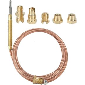 Gas Thermocouple Kit, 600mm Gas Stove Thermocouple Kit Heater Protection Equipment Temperature Sensing Probe with Nut