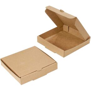 5" Small Kraft Brown Mini Pizza Boxes (8 pack) - 5x5 Cookie Boxes, Square Flat Cardboard Box Made in USA