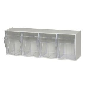 صندوق إخراج FSE Quantum QTB304WT، (4) حجرات، 23-5/8 بوصة طول × 6-5/8 بوصة عرض × 8-1/8 بوصة ارتفاع، مقبض بفتحة ملصق، يفتح بزاوية 45 درجة