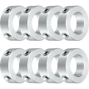 uxcell 8pcs Set Screw Collars 14mm Bore, Aluminum Shaft Collars, 24mm OD and 8mm Thickness, Set Screw Clamp Collar, Stop Collar for Linear Rod Shaft Guide