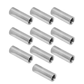 Pack of 10 M10 x 1.5-Pitch 40mm Length Round Coupling Nut 304 Stainless Steel Female Fully Threaded