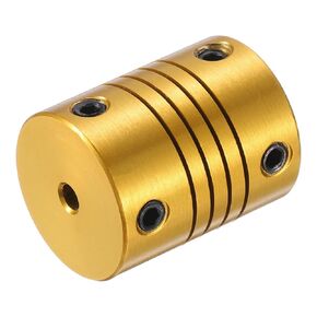 uxcell 2 Pcs 6mm to 8mm Aluminum Alloy Shaft Coupling L24.5xD19.5 Flexible Coupler for Encoders and Motors,Golden